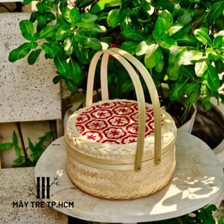 Hộp quà tặng mây tre đa năng, hộp quà đựng trái cây bánh kẹo setup giỏ quà ngày lễ tết