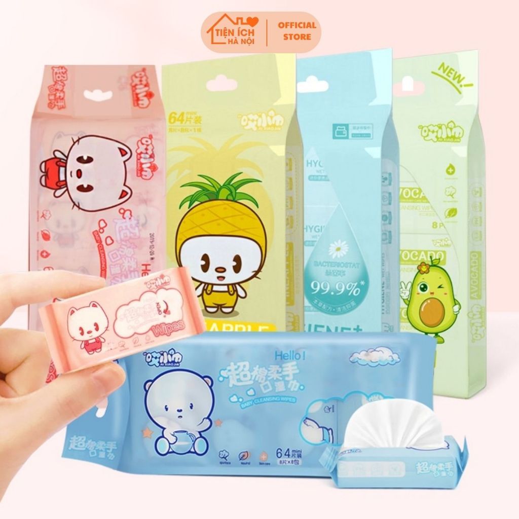Khăn giấy ướt mini bịch 8 gói