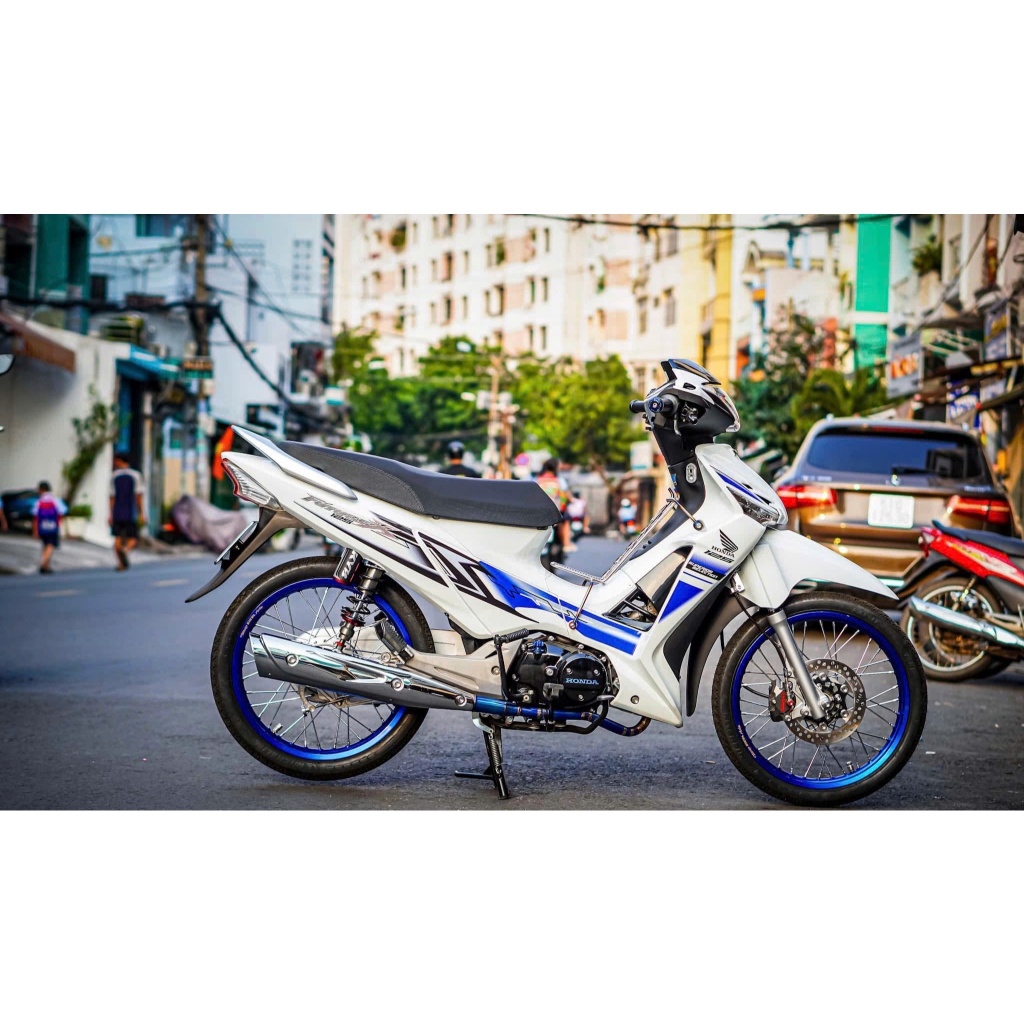 NHÃN DÁN TEM RỜI FUTURE X TRẮNG XANH DECAL 3 LỚP CHỐNG NƯỚC ĐỘ BÁM DÍNH CAO
