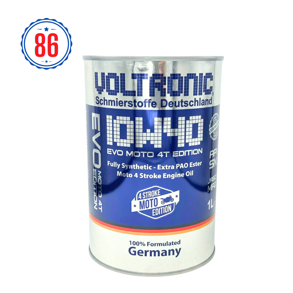 Nhớt tổng hợp cho xe số, xe côn tay Voltronic Evo Moto 4T Edition 10w40 - Fully Synthetic - Tặng kèm 30ML phụ gia xăng