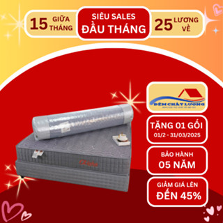 Nệm Lò Xo Túi cuộn Alpha Hàng Tuấn Anh Chính Hãng dày 22cm nâng đỡ tối ưu