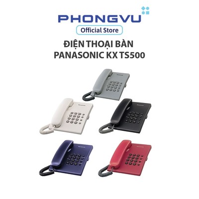 Điện Thoại Bàn Panasonic KX-TS500 - Gọi Lại Số Gần Nhất - Chỉnh 3 Mức Âm Lượng - Bảo Hành 12 Tháng