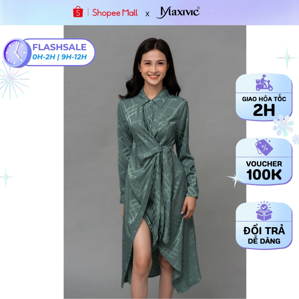 Đầm sơ mi lụa Maxivic - LM92105
