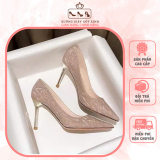  Giày Cao Gót Kim sa Bling Sang Chảnh Gót Nhọn 7-9 phân Giày Cao Gót Nữ Xưởng Giày Xinh 