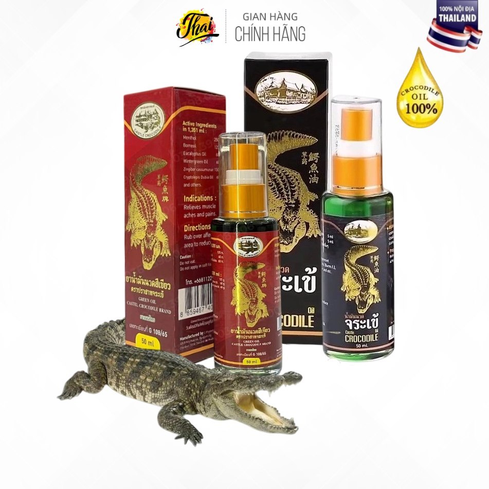 Dầu cá sấu đen Green oil Castle Crocodile Brand Thái Lan