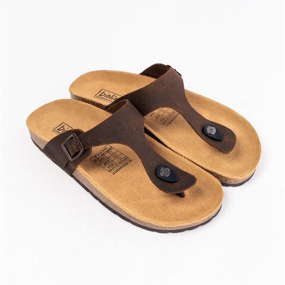 Dép Birken Đế Trấu BIOLINE Official Thiết Kế Unisex Quai Xỏ Ngón Da Bò - D07