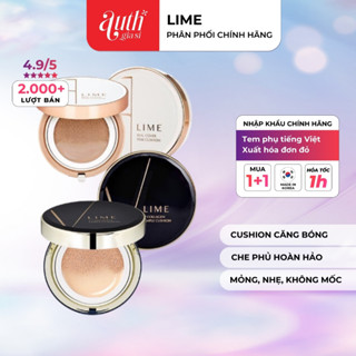 Phấn nước Cushion Cao Cấp Hàn Quốc LIME V Collagen Xanh / Real Cover Trắng căng bóng - chống nắng