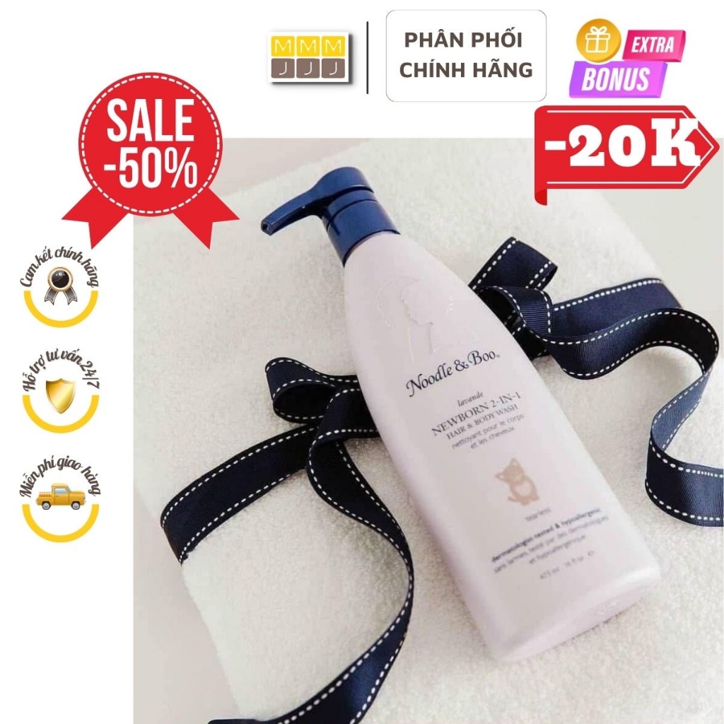  Sữa tắm gội NOODLE & BOO Creme Douce 473ml cho bé 0m+ sữa tắm gội trẻ em 2in1 organic - minjeebaby 