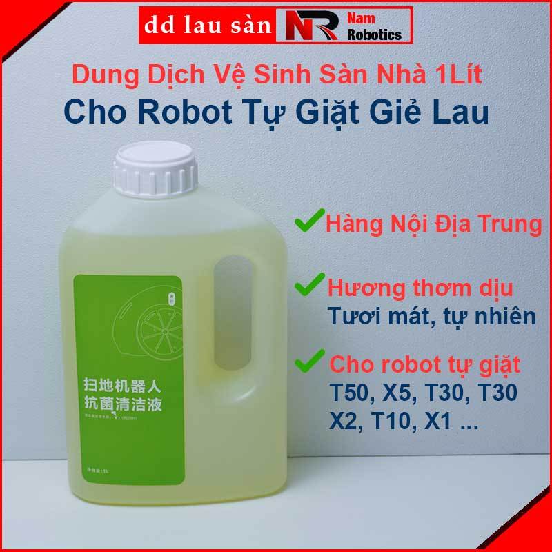 Nước Lau Sàn, Dung Dịch Lau Sàn Cao Cấp Cho Robot T50, X5 T30, X2, T20, T10, X1, N9+ Hương Chanh Xanh 1L(Nội Địa Trung)