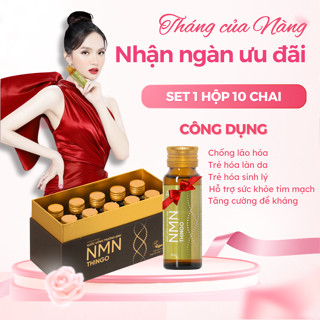 Nước Uống NMN THINGO Hộp 10 Chai x 50ml - Giúp Da Căng Mịn, Chống Lão Hóa, Tăng Cường Sức Khoẻ