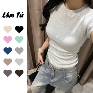 Áo thun baby Basic trơn ôm body chất tăm cotton Justdun B3 Lâm Tú