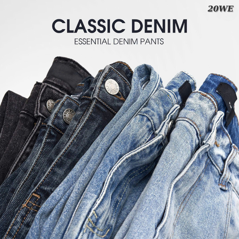 Quần Jean Đen Nam Ống Rộng DW01 Dáng Suông Chất Vải Dày Dặn Màu Wash Xám Trầm SMOKE V.1 - 20WE | BigBuy360 - bigbuy360.vn