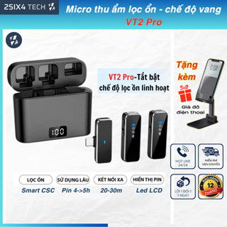 Micro Thu Âm Không Dây Cài Áo VT2Pro Phù Hợp Thu Âm Livestream 3 Chế Độ Thu Lọc Tạp Âm  Kết Nối Phạm Vi Đến 20m