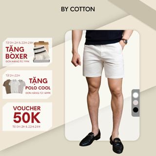 Quần Short Jeans Nam By Cotton Cao Cấp 3 Màu Đen - Trắng - Be