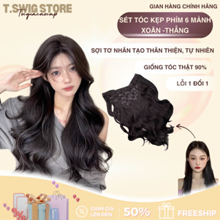Tóc Giả Kẹp 6 Phím iAn Các Mẫu Thẳng, Xoăn Sóng Trục, Xoăn Lơi, Cúp 40-50cm
