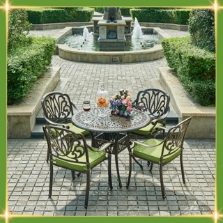 Bàn ghế nhôm đúc -  Bộ bàn ghế ngoài trời nhập khẩu -  Bàn tròn 4 ghế đường kính 100cm Hoa Sen cao cấp