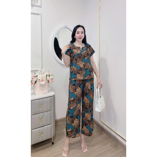 Bộ lụa hàn châu trung niên cao cấp, bộ lụa dài cho bà và mẹ
