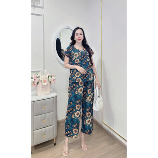 Bộ lụa hàn châu trung niên cao cấp, bộ lụa dài cho bà và mẹ