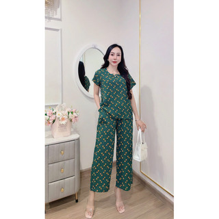 Bộ lụa hàn châu trung niên cao cấp, bộ lụa dài cho bà và mẹ