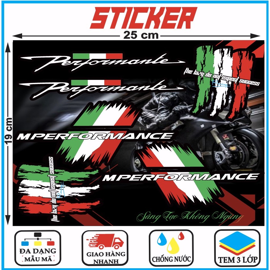 tem dán hình dán sticker lá cờ ý dán xe đạp xe máy mũ bảo hiểm