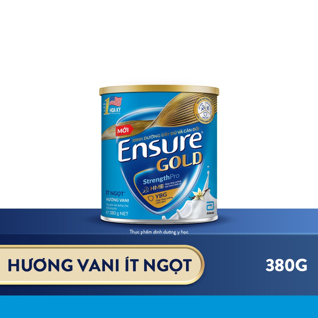Sữa bột Ensure Gold Abbott ít ngọt (HMB) 380g
