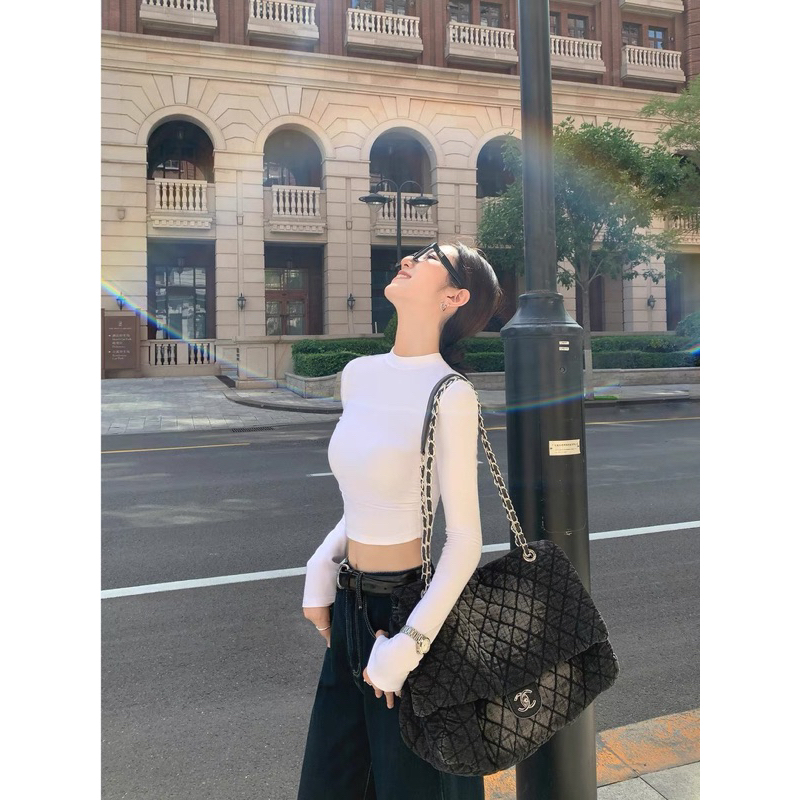 Áo thun dài tay croptop ôm fit body cotton mịn Justdun CT25 Kenco.clothing Sài Gòn M209 | BigBuy360 - bigbuy360.vn