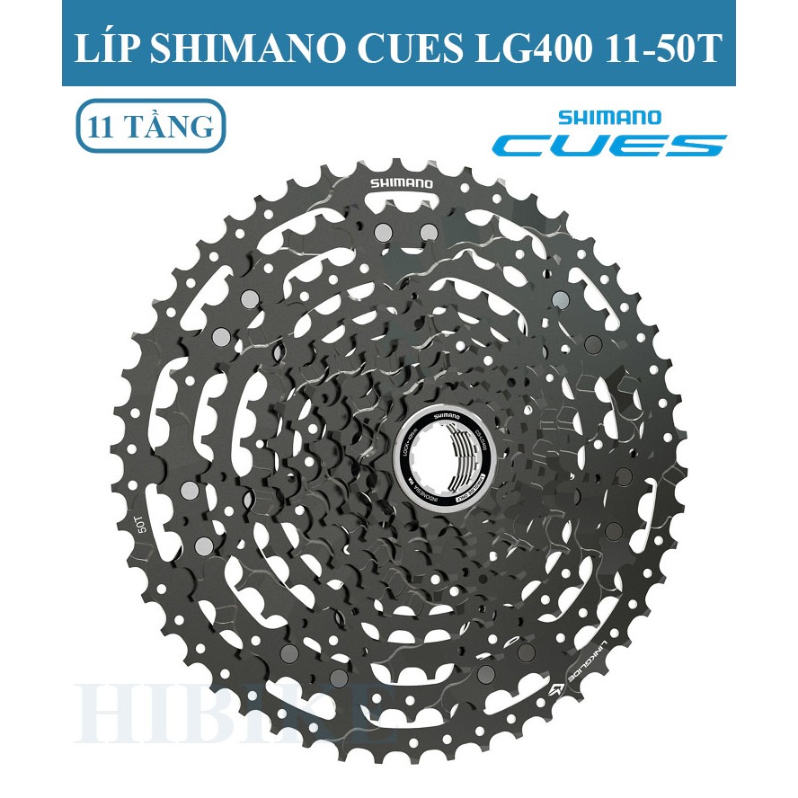Líp Xe Đạp Shimano Cues LG400 11-50T 11S Líp Thả 11 Tâng
