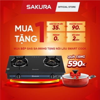 Bếp Gas Dương SAKURA SA-990HG Mặt Kính Cường Lực Bảo Hành Chính Hãng 24 Tháng