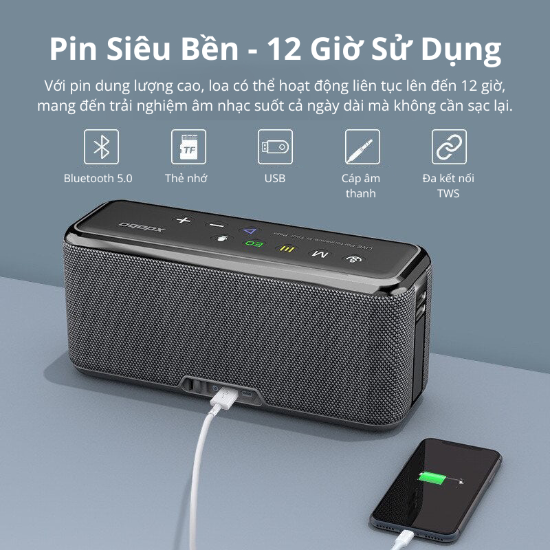 Loa Bluetooth 5.0 Di Động Xdobo X8 Max công Suất 100W, Chống Nước IPX5, Hỗ Trợ EQ, Thẻ TF Cổng AUX | BigBuy360 - bigbuy360.vn