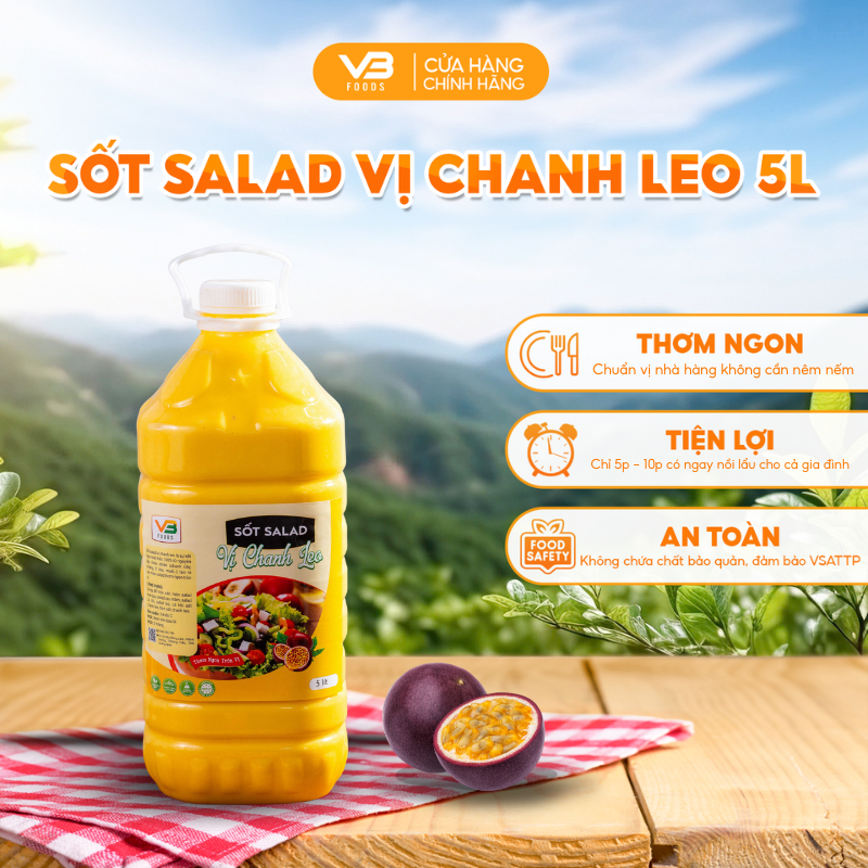 Sốt salad chanh leo VB Foods can 5L (Xốt tiện lợi)