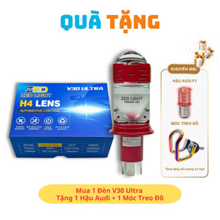 Đèn Pha Bi Cầu V30 Ultra ZED LIGHT -  65W 12 24V DC H4 Bản Cao Cấp Trợ Pha Laser - BH 24 Tháng