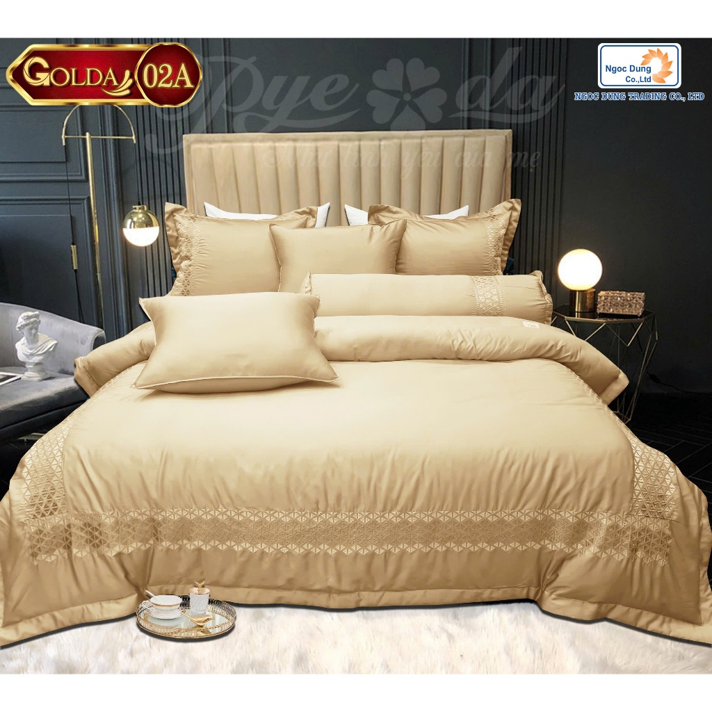 Bộ chăn ga Gấm Gold hãng Pyeoda