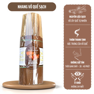 Nhang Quế Sạch thơm mùi vỏ quế thanh dịu chuẩn sạch tự nhiên - Ít khói không cay mắt, không giữ tàn
