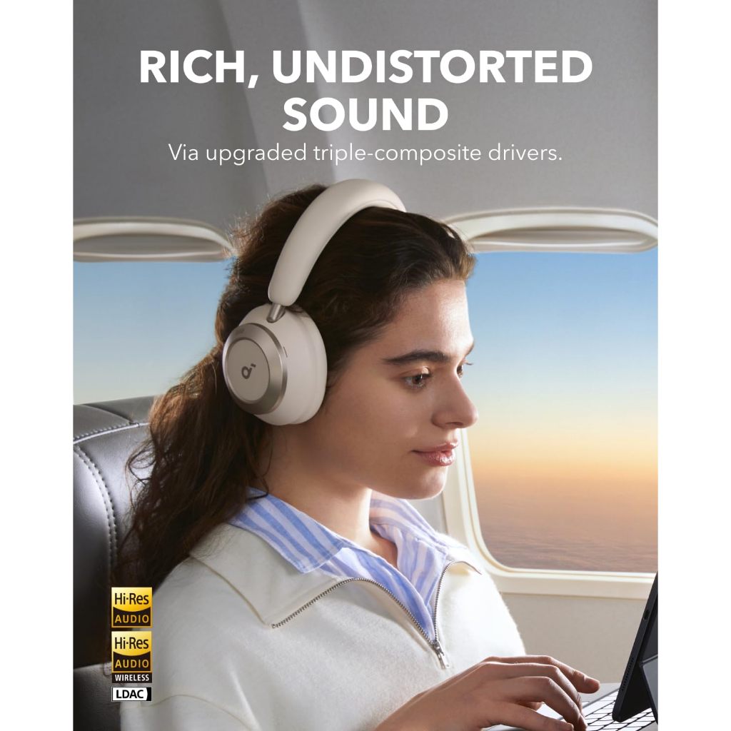 Soundcore Space One Pro by Anker Tai nghe chụp tai chống ồn chủ động thích ứng Hi-Res Thiết kế siêu gập | BigBuy360 - bigbuy360.vn