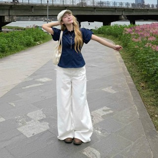 Quần jeans trắng dài basic ống rộng phong cách đơn giản #6222 HAVANA QJ277