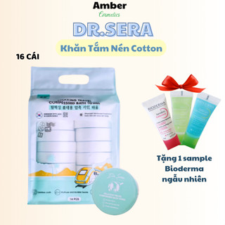 Khăn Tắm Nén Cotton Tiệt Trùng UV Mềm Mịn An Toàn Với Mọi Làn Da DR.SERA (16 Cái)