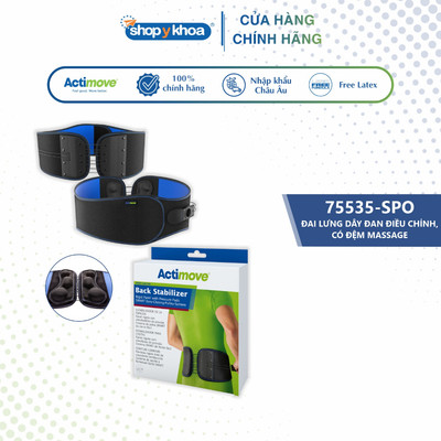 Đai Lưng Dạng Dây Đan, Có Đệm Massage 75535-SPO Actimove Back Stabillizer [Màu Đen, 1 Cái]