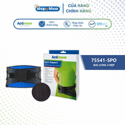 Đai Lưng 4 Nẹp Actimove Back Support, Màu Đen [75541-SPO]. Nhập Khẩu Châu Âu