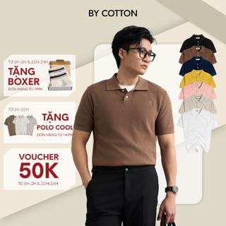 Áo Thun Nam Polo Dệt Kim Cao Cấp SS2 Phối Trơn Thêu Ngựa Multi Color Sợi 32S Thoáng Mát By Cotton
