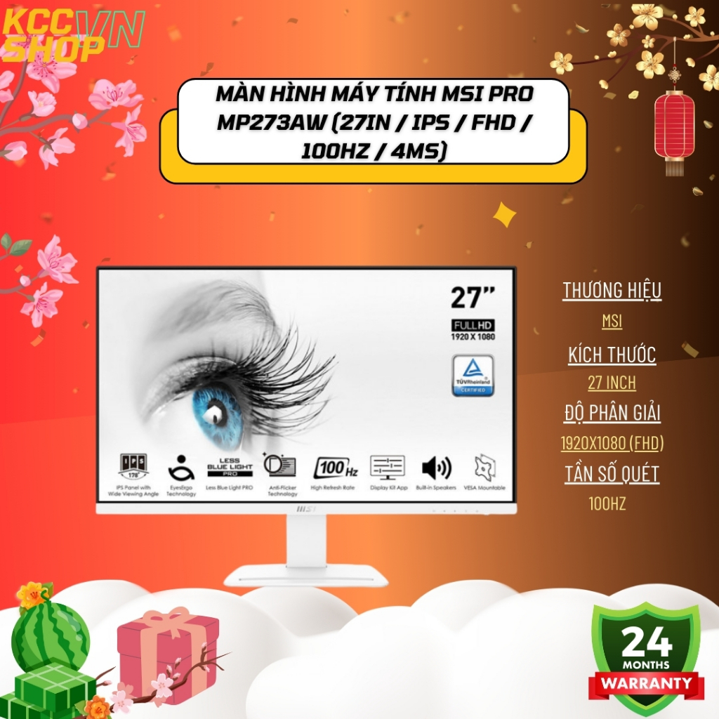 Màn hình máy tính MSI PRO MP273AW (27in / IPS / FHD / 100Hz / 4ms) - Bảo Hành 24 Tháng