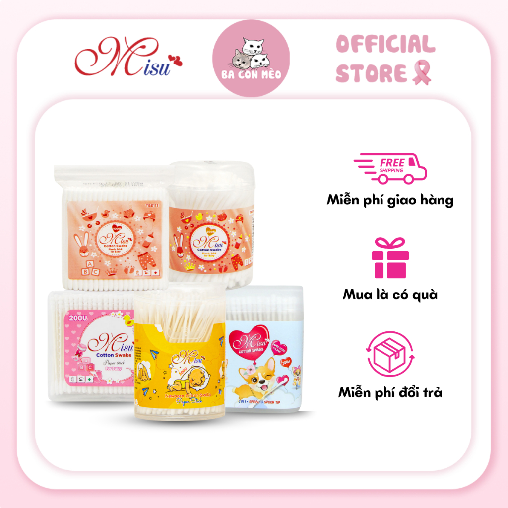 Bông tăm MISU Kid - Trẻ Em ( Chính Hãng )