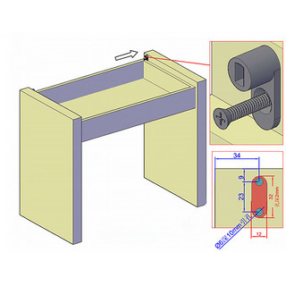 Bản lề bàn phấn H3204  - góc mở 135°, chịu tải cao, giảm chấn êm mượt