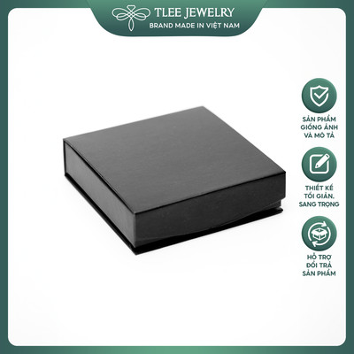Hộp đựng trang sức TLEE, quà tặng size 9cm x 9cm cao cấp màu đen TLEE JEWELRY