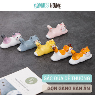 Gác đũa sứ Mèo dễ thương giúp gọn và vệ sinh bàn ăn