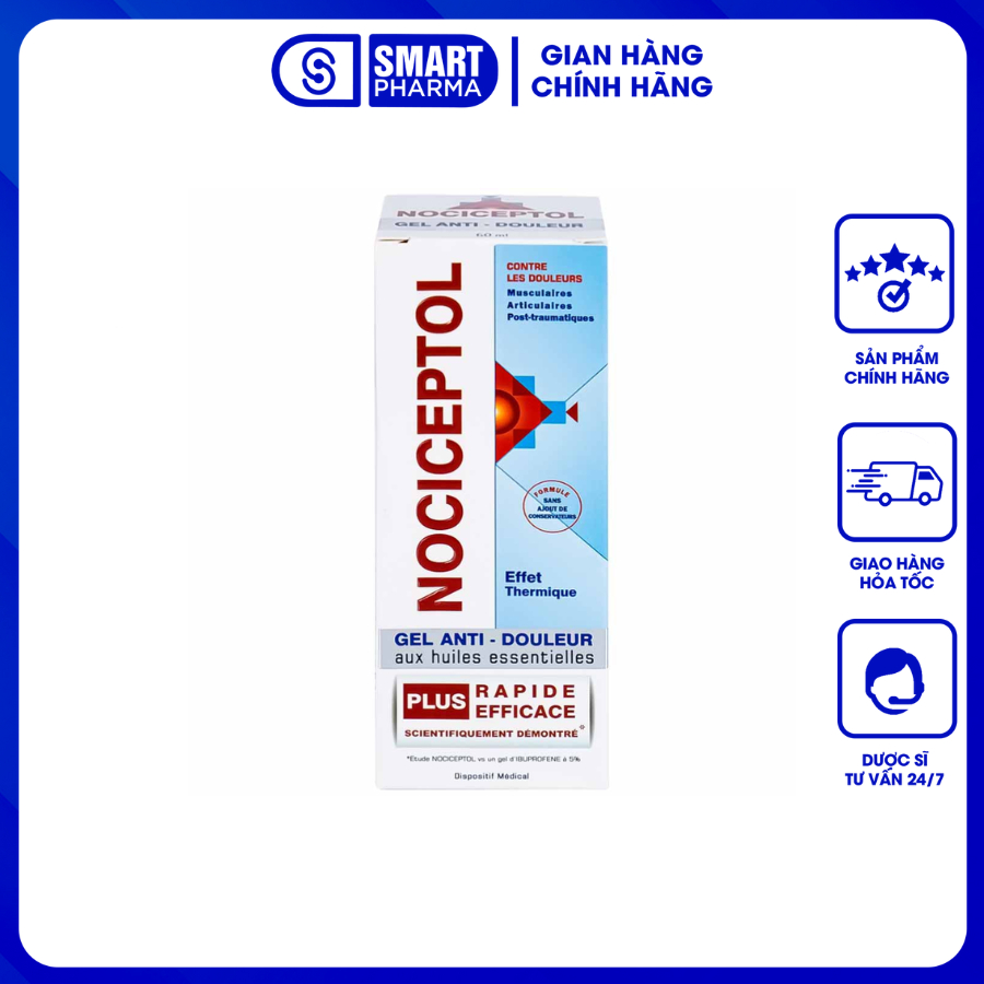 Kem bôi dạng gel Nociceptol Hỗ trợ giảm đau và các vấn đề liên quan xương khớp 60ml