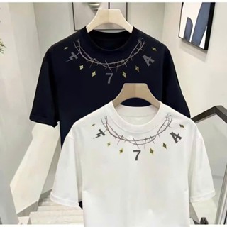 Áo phông unisex nam nữ in họa tiết 7A, áo phông form rộng hottrend 2025