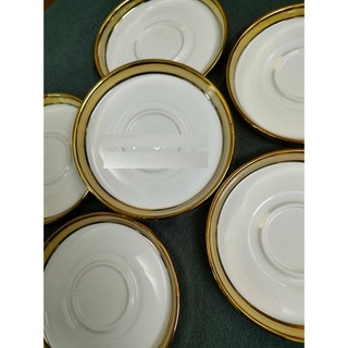 Set 6 Đĩa sứ viền vàng cao cấp