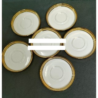 Set 6 Đĩa sứ viền vàng cao cấp