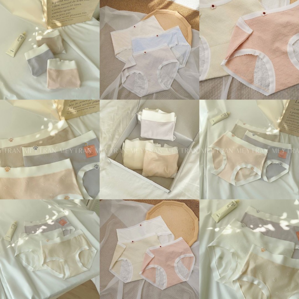 QUẦN LÓT  QUẦN CHIP NỮ COTTON CẠP CAO COTTON CAO CẤP KHÁNG KHUẨN ÔM CO GIÃN 4 CHIỀU MEY TRẦN