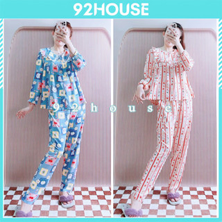 Đồ bộ tole nữ tay dài quần dài chất vải tole 2 da mát lạnh Bộ lanh nữ mặc nhà bigsize 40-70kg